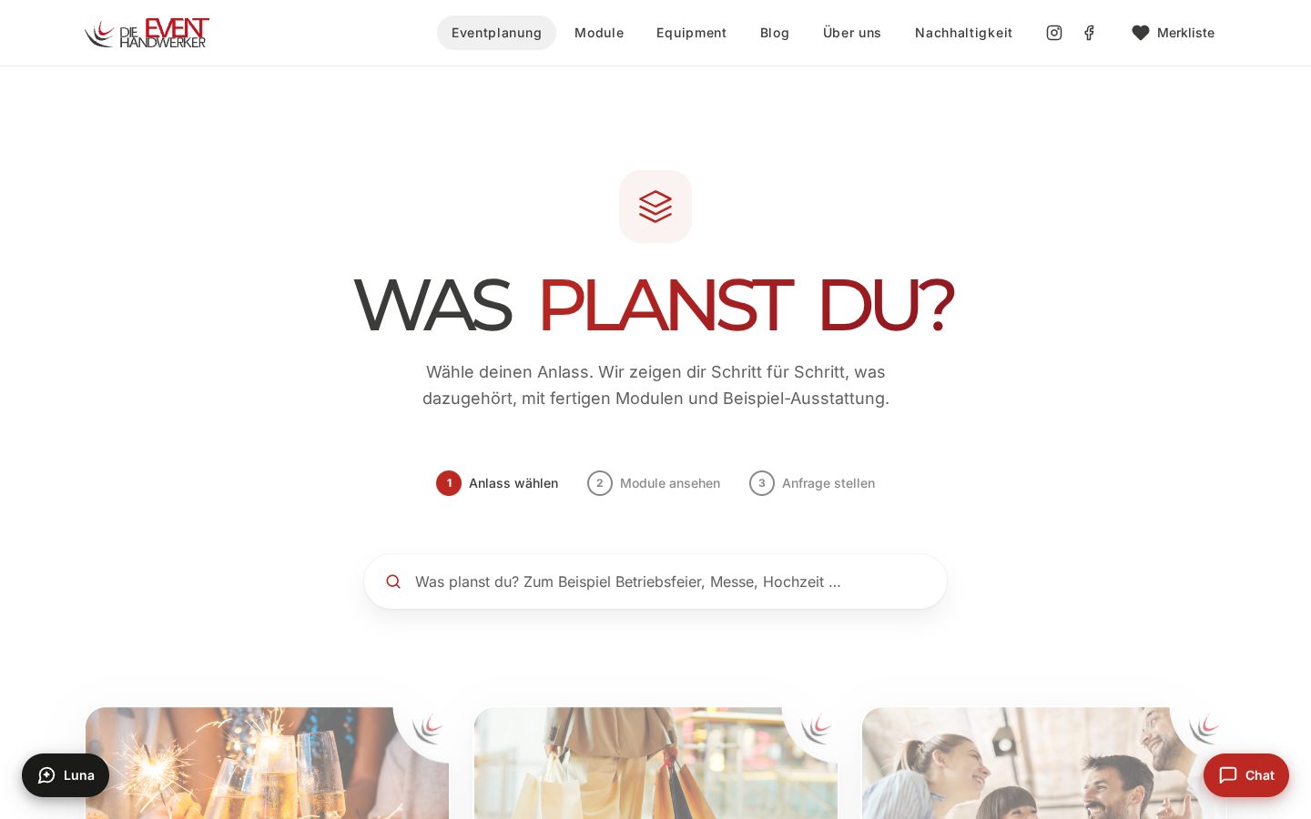Was planst du? Schritt für Schritt vom Anlass zur Anfrage
